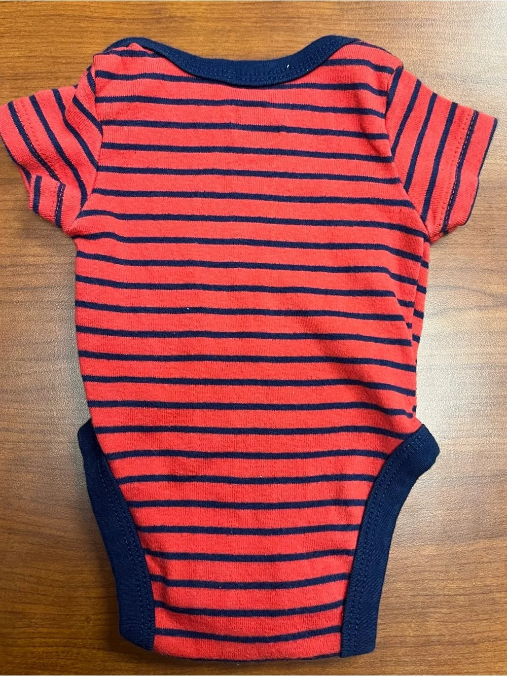 Nike Red & Navy Striped Infant One-Piece Newborn Bodysuit